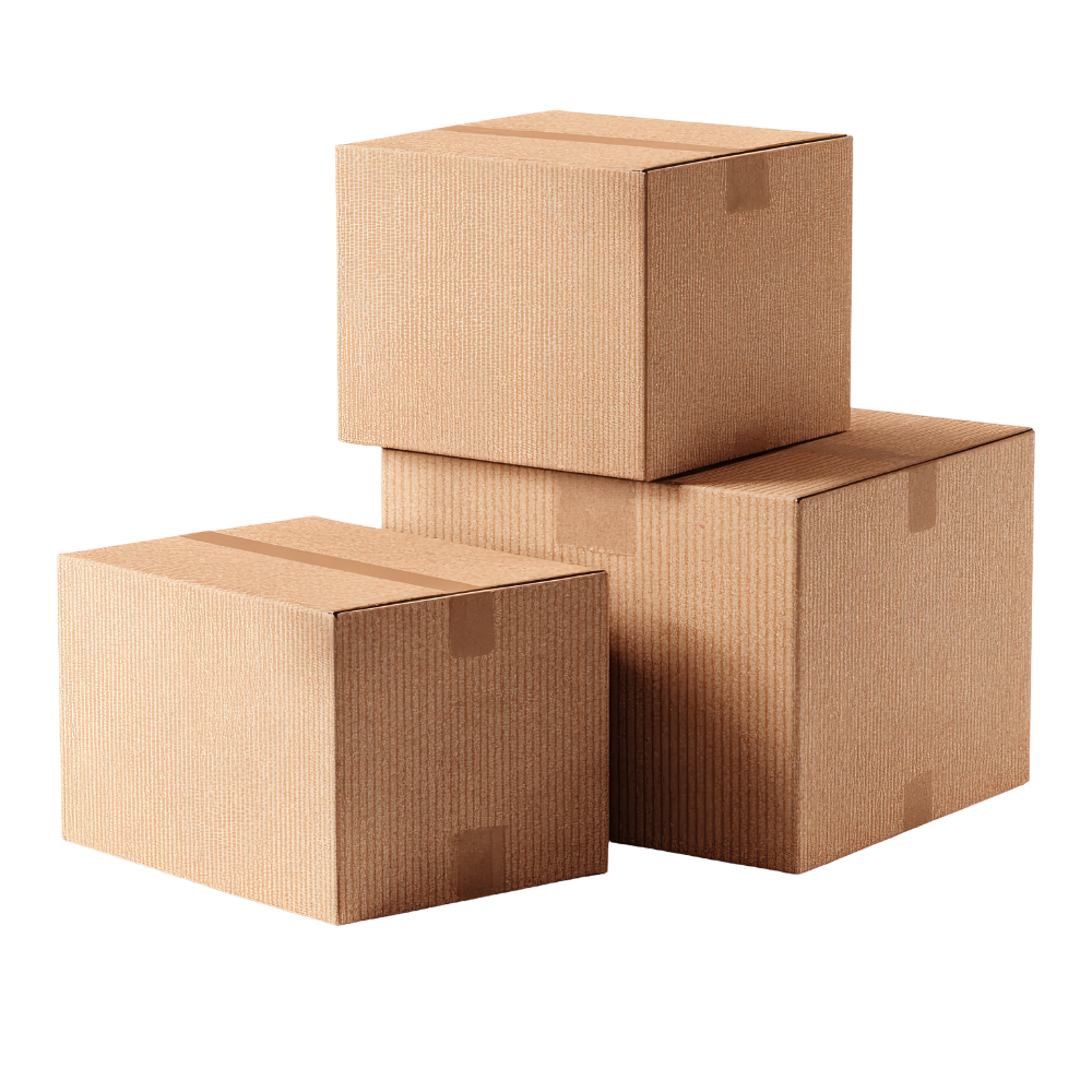 Packed moving boxes for move-in and move-out cleaning