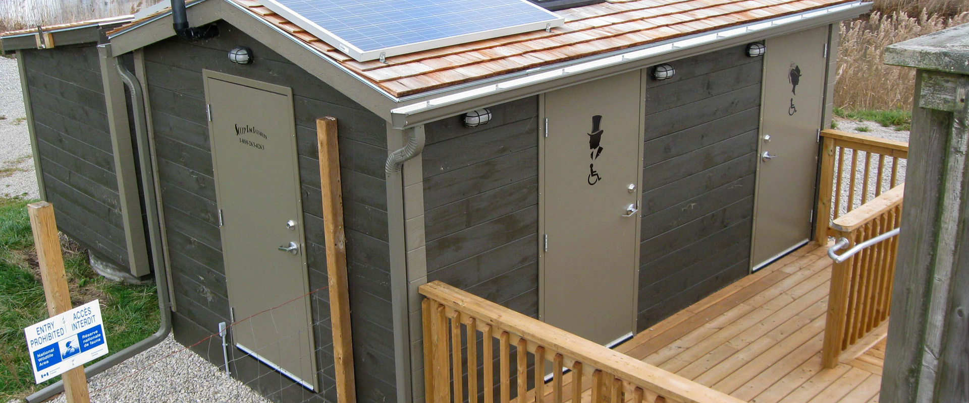 Photo of washroom building from above