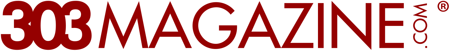 303 MAGAZINE logo in dark red with .com and registered trademark symbol.