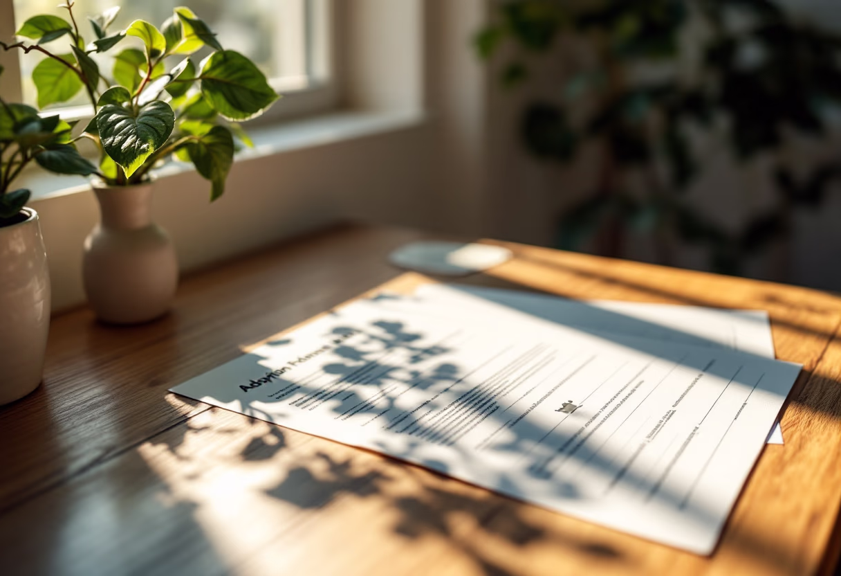 image of pet adoption paperwork