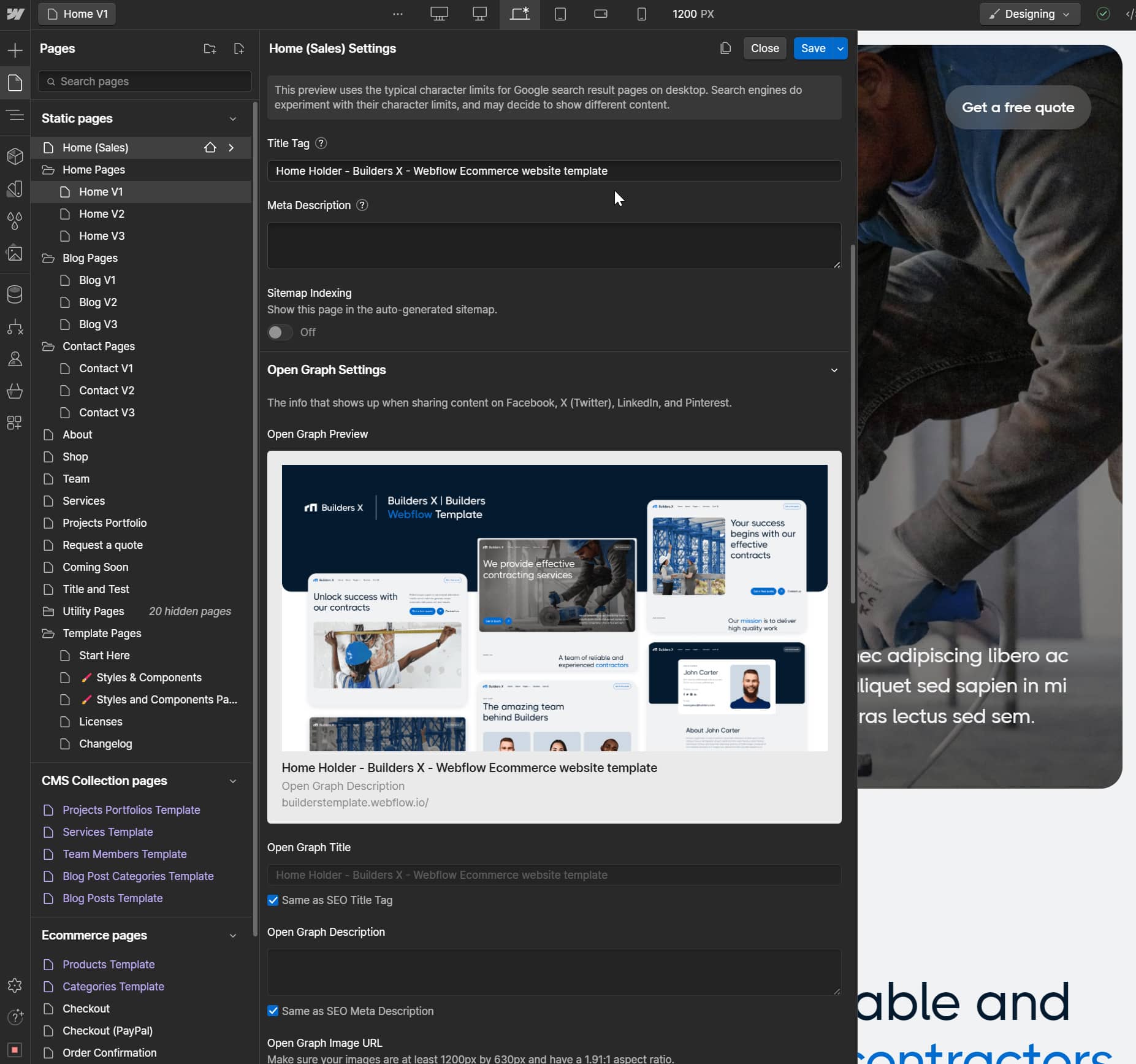 SEO - Builders X Webflow Template