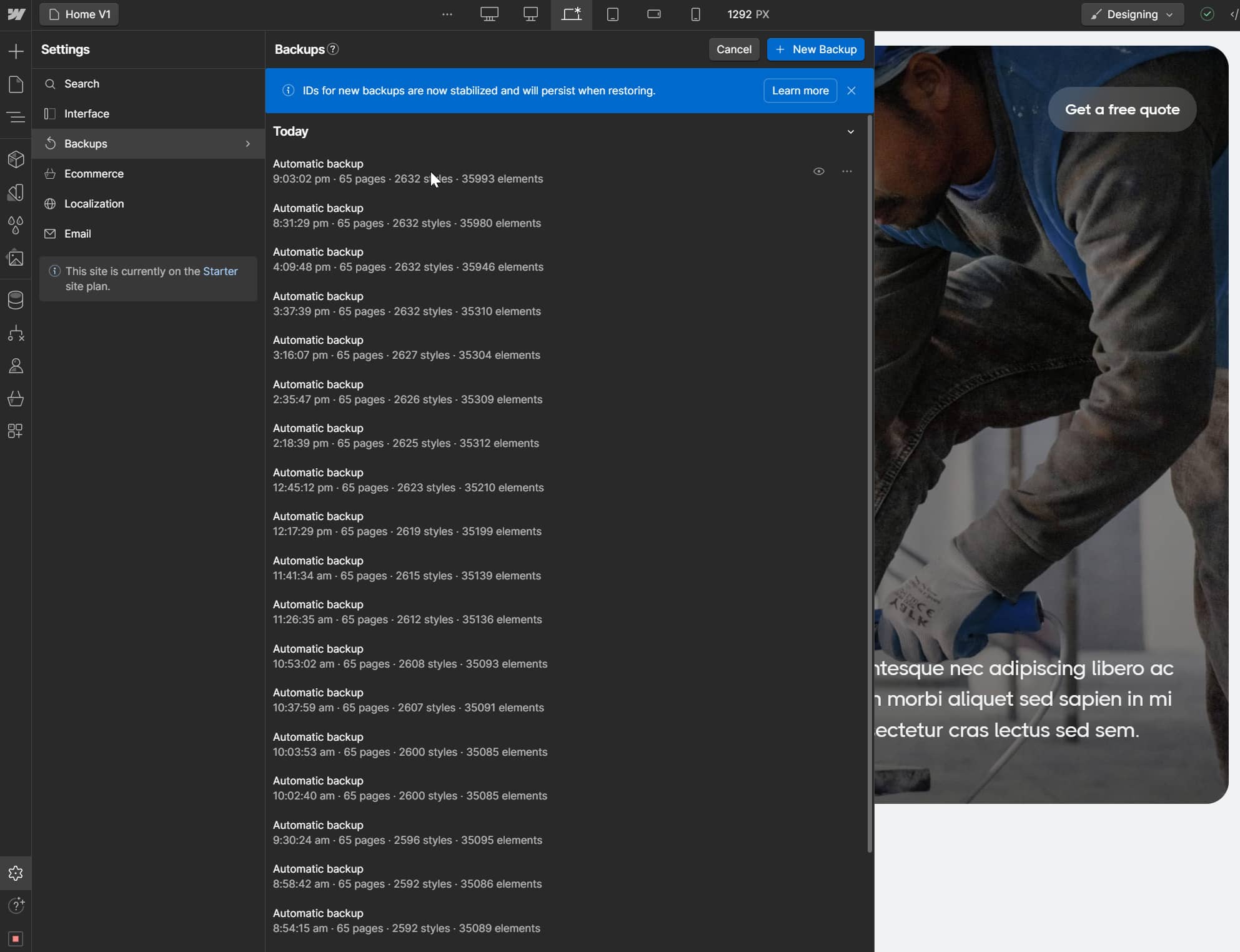 Backups - Builders X Webflow Template