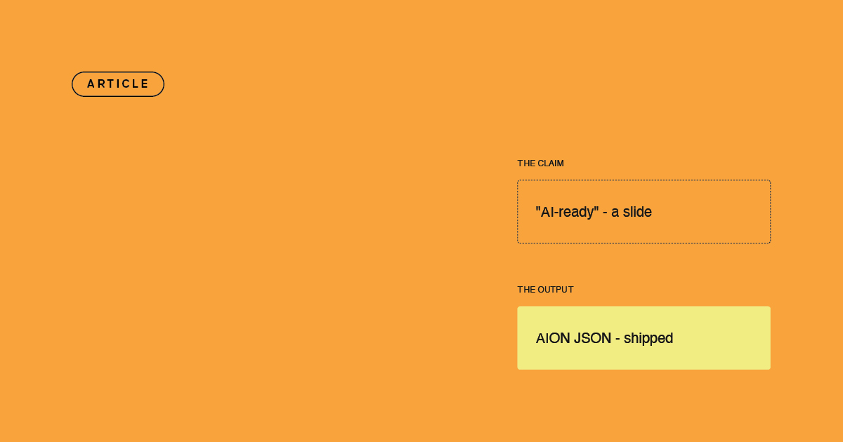 AI-ready content - everyone claims it, who shipped it? Author-it AION is a shipped structured output, not a roadmap slide