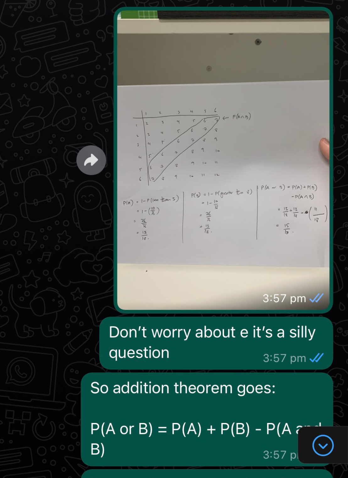 Mobile screenshot of HSC maths tutor providing solution to a maths problem