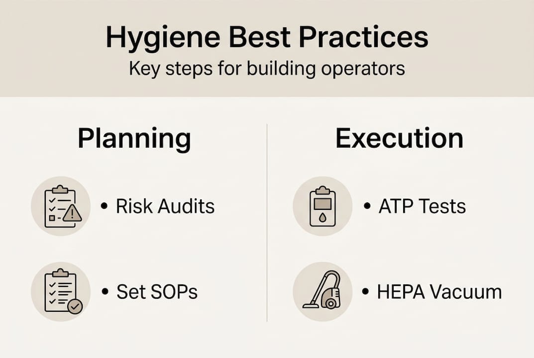 Infographic of building hygiene frameworks