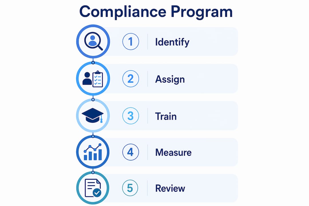 Infographic outlining hygiene compliance programme steps
