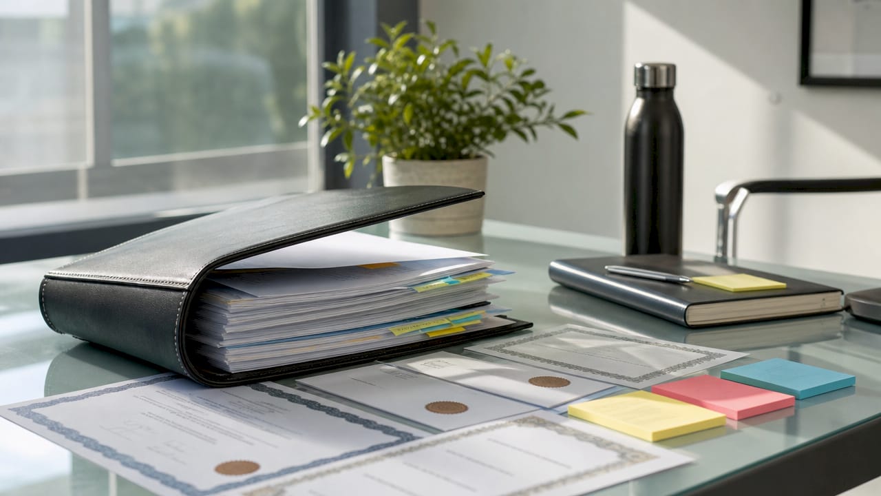 Compliance folder with training and audit records