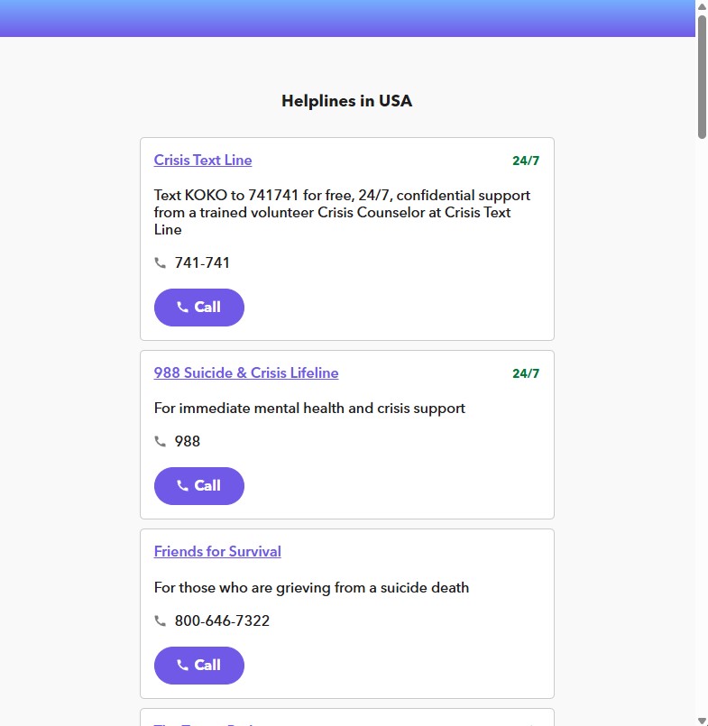 Project YES Safety Feature - Resources for Care
