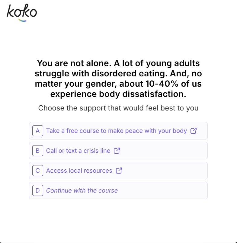 Project YES Safety Feature - Encouragement