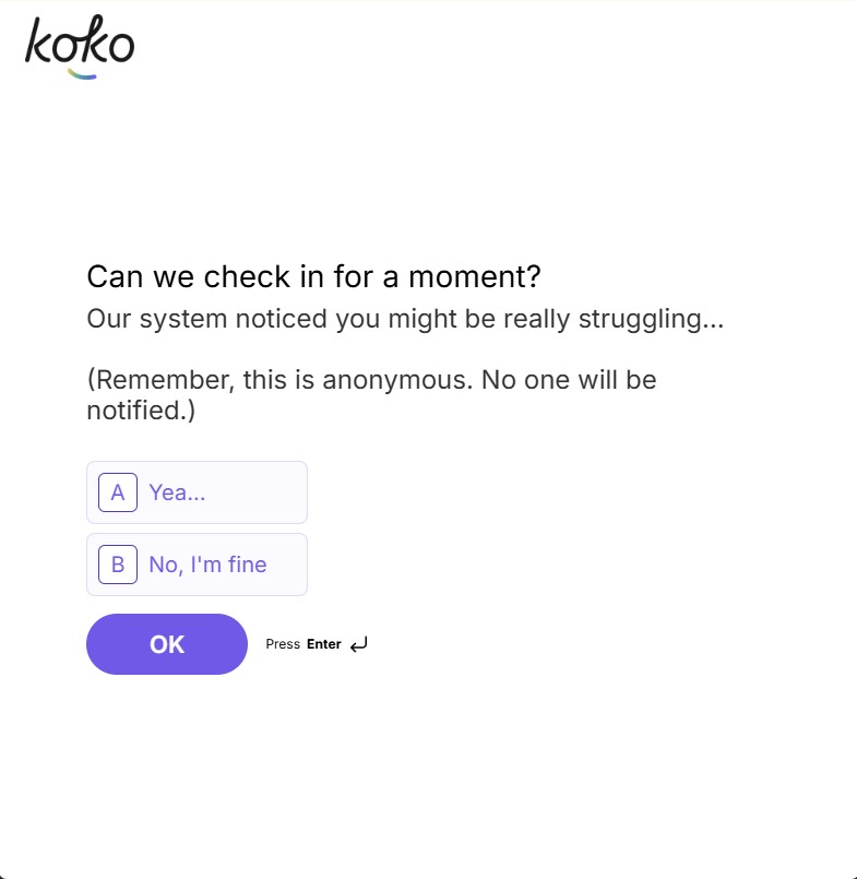 Project YES Safety Feature - Check In