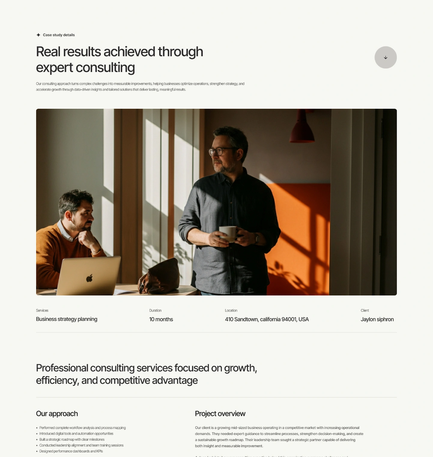 Averint landing page case study details