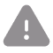 Warning triangle icon with an exclamation mark inside.