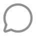 Gray chat bubble icon with three horizontal lines representing text.