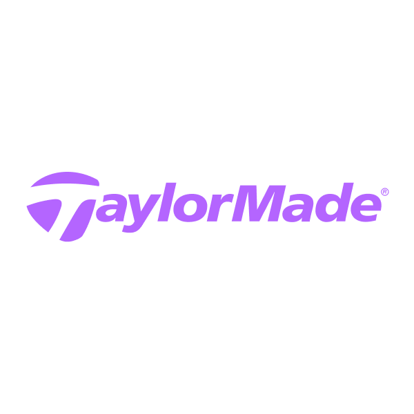 TaylorMade brand logo in purple.