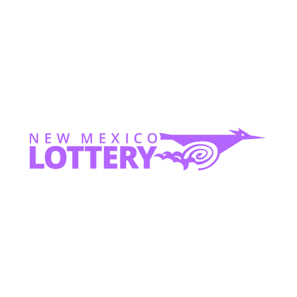 New Mexico Lottery logo with purple stylized roadrunner bird and text.