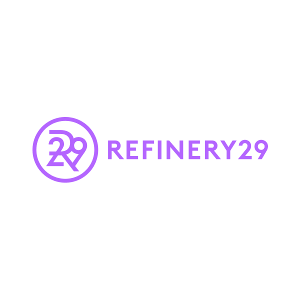 Refinery29 logo with stylized R29 inside a circle in purple.