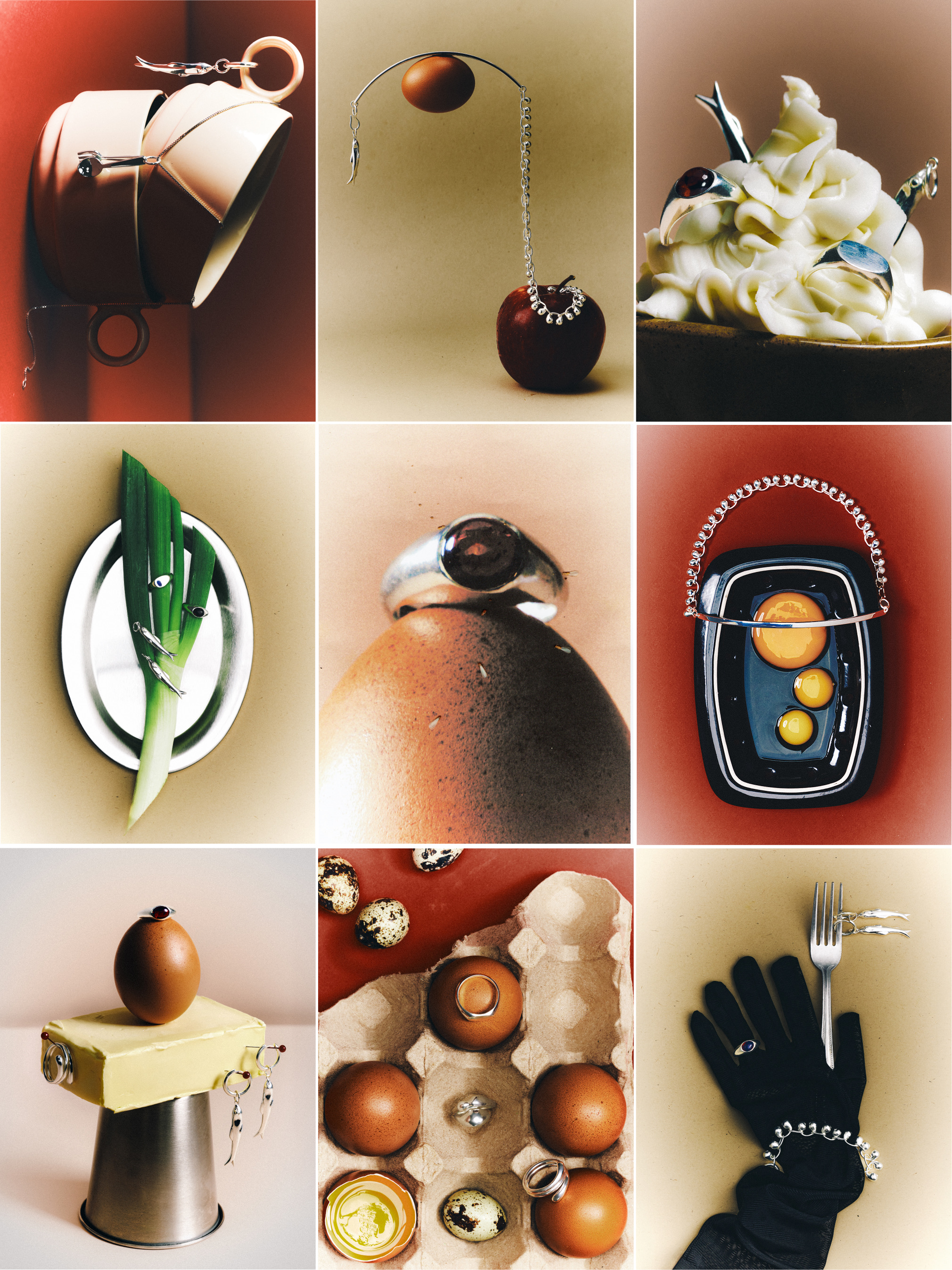 Grid of creative still-life product photography by OAM Studios
