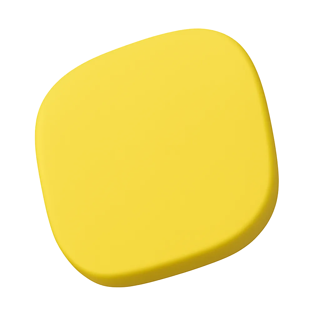 Softly rounded yellow square with blurred glowing edges on a black background.