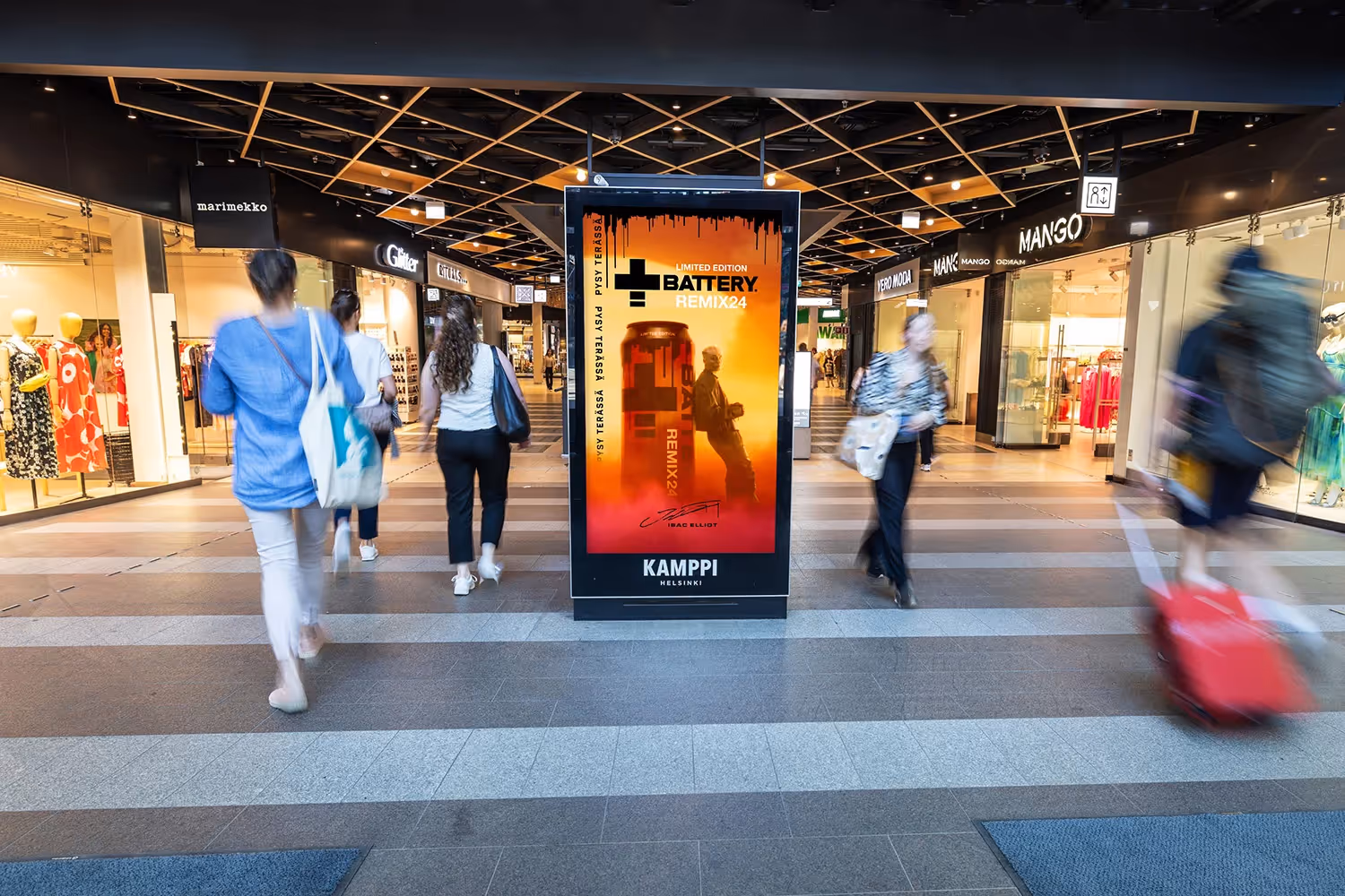 Digitaalinen ulkomainos Kauppakeskus Kampissa