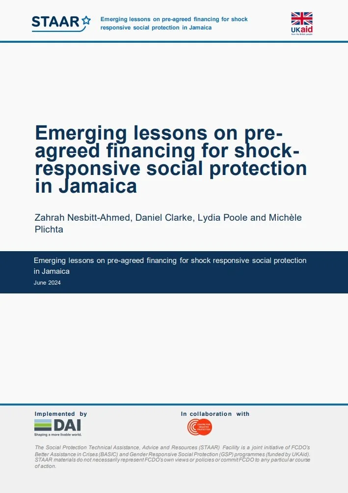 Emerging Lessons On Pre-Agreed Financing For Shock-Responsive Social Protection In Jamaica