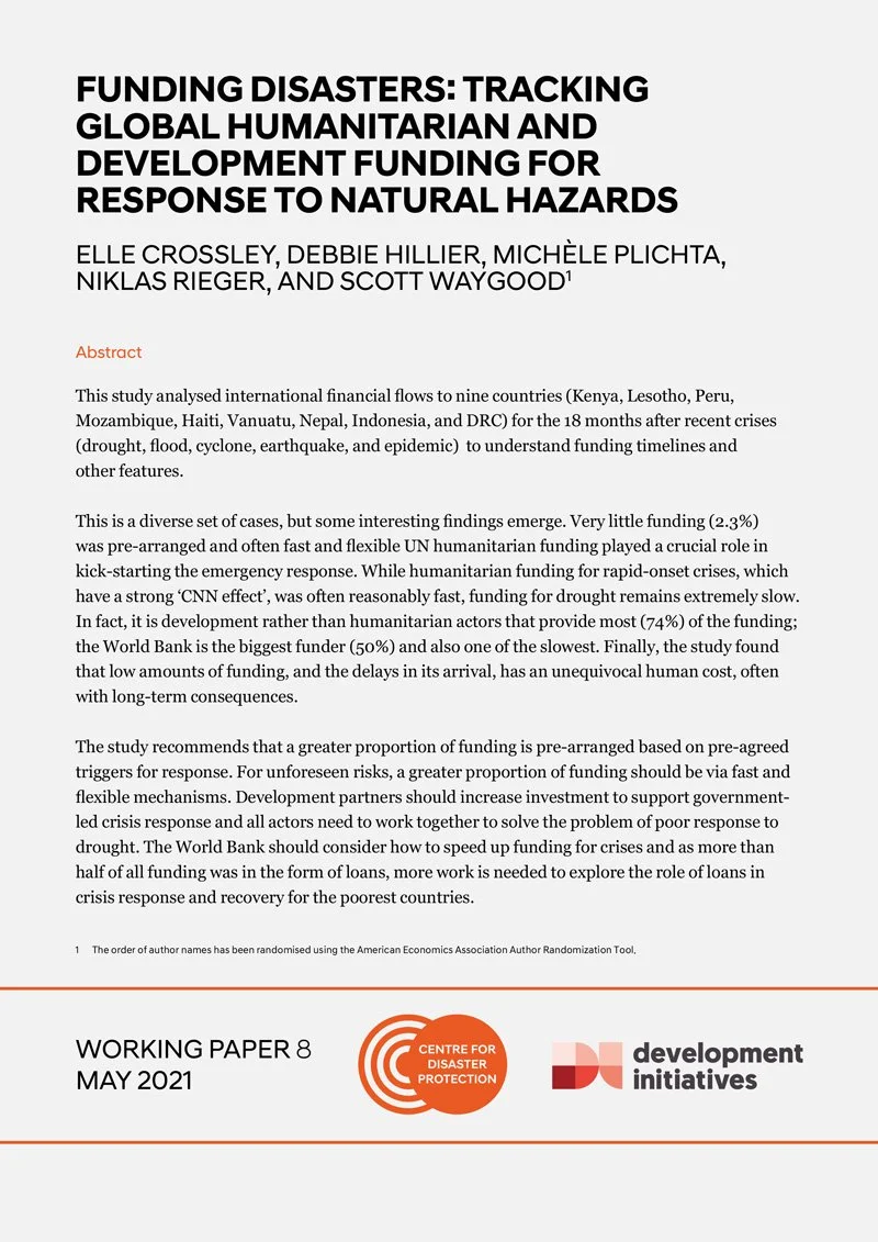 Funding Disasters: Tracking Global Humanitarian Funding For Response To Natural Hazards