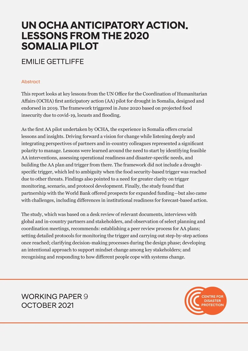 UN Ocha Anticipatory Action. Lessons From The 2020 Somalia Pilot