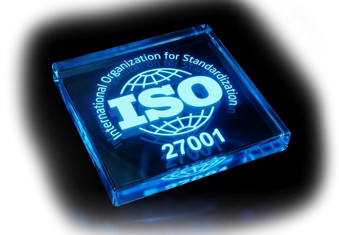 AFINE's ISO 27001 certification badge