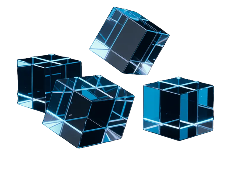 Abstract 3D cubes representing data security architecture