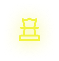 Yellow glowing rounded square shape with blurred edges on white background.