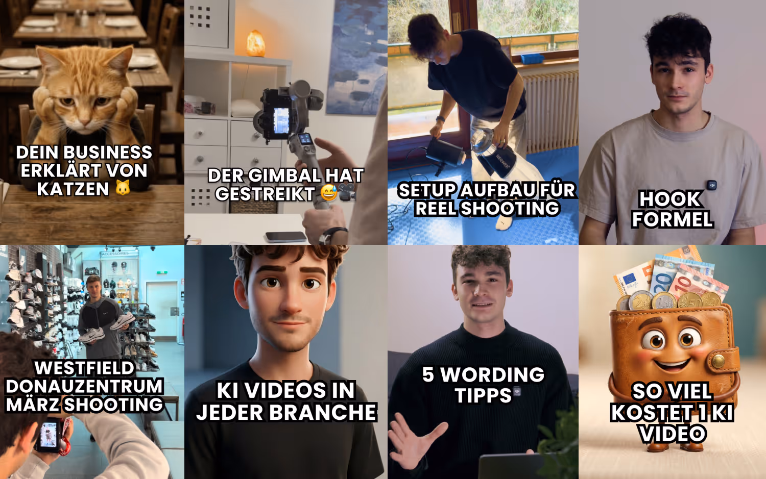 Collage von Instagram Content von Inlift