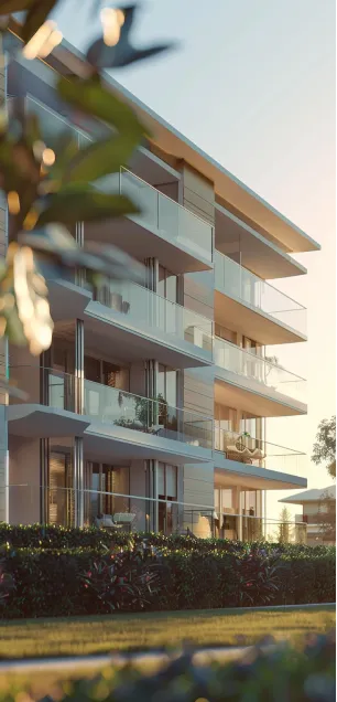 Balcony table with open book, French press, two yellow mugs, and a silver teapot overlooking turquoise ocean and coastal trees.