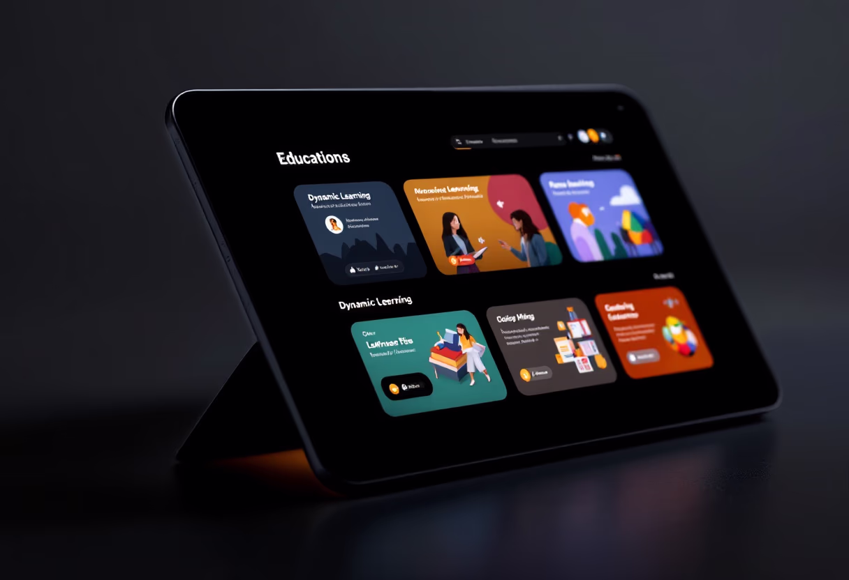 interface image of a tablet with an educational app (for a edtech)