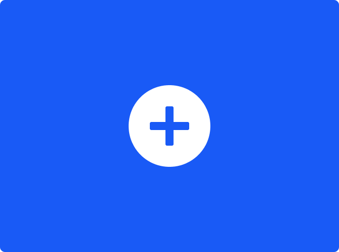 blue block with transparent cut out for plus sign add new project