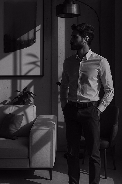 Man standing in a modern interior