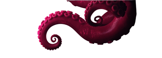 Abstract 3D tentacle shape in pink