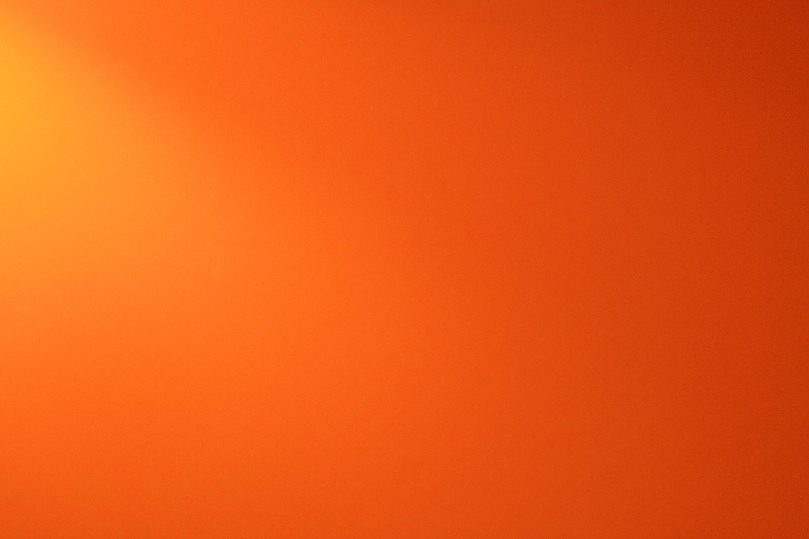 Smooth gradient background transitioning from light orange to deep orange.