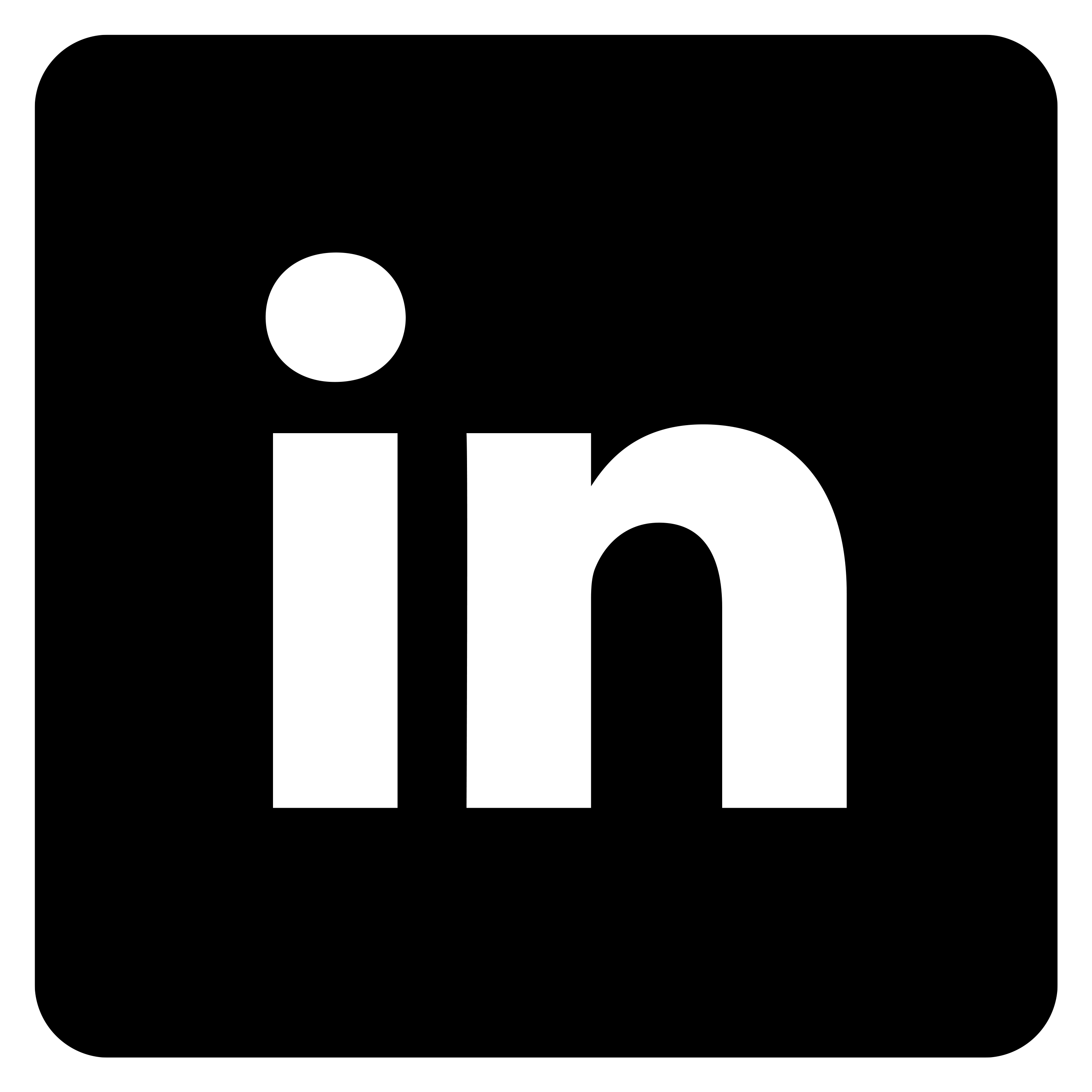 Black LinkedIn logo on transparent background.
