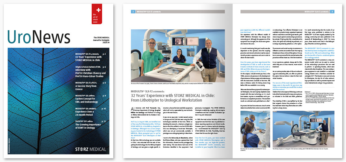 Cover of the UroNews magazine for urologists from STORZ MEDICAL