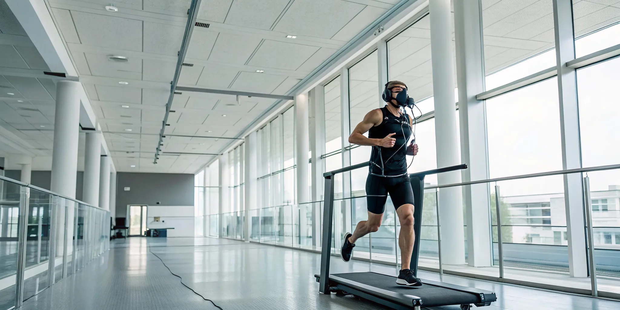 Athlete undergoing a VO2 max test, one of the best metabolic health tests.