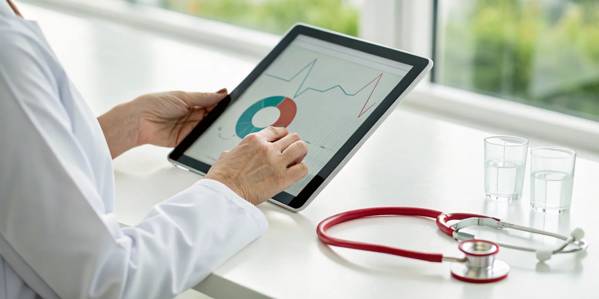 Doctor reviewing a chart showing a dangerously high TSH level.