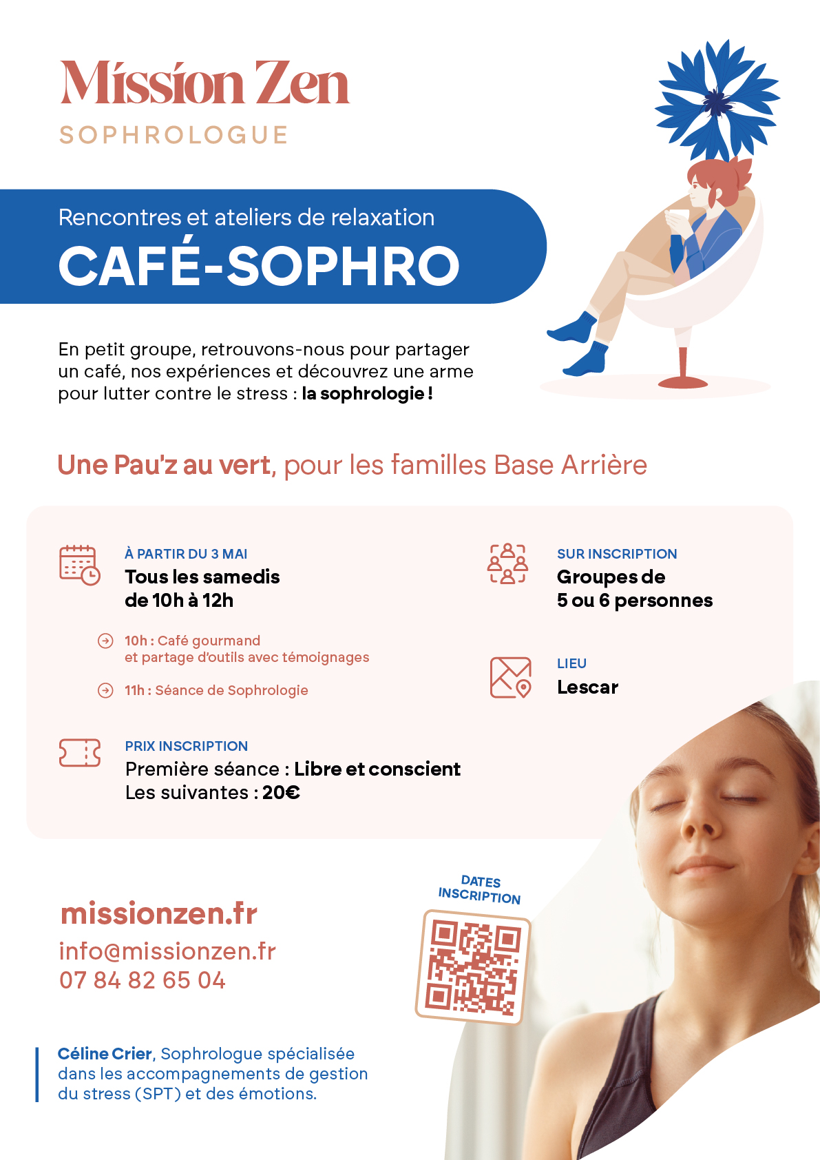 Affiche pour les Café-Sophro de Mission Zen