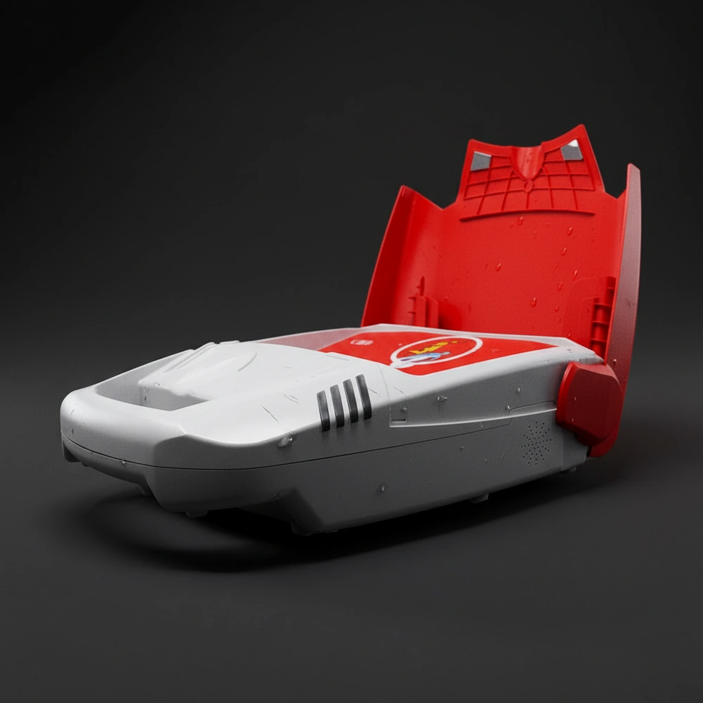 Defibrillatore Schiller FRED PA-1 aperto con gocce d'acqua per testimoniare IP55 del dispositivo