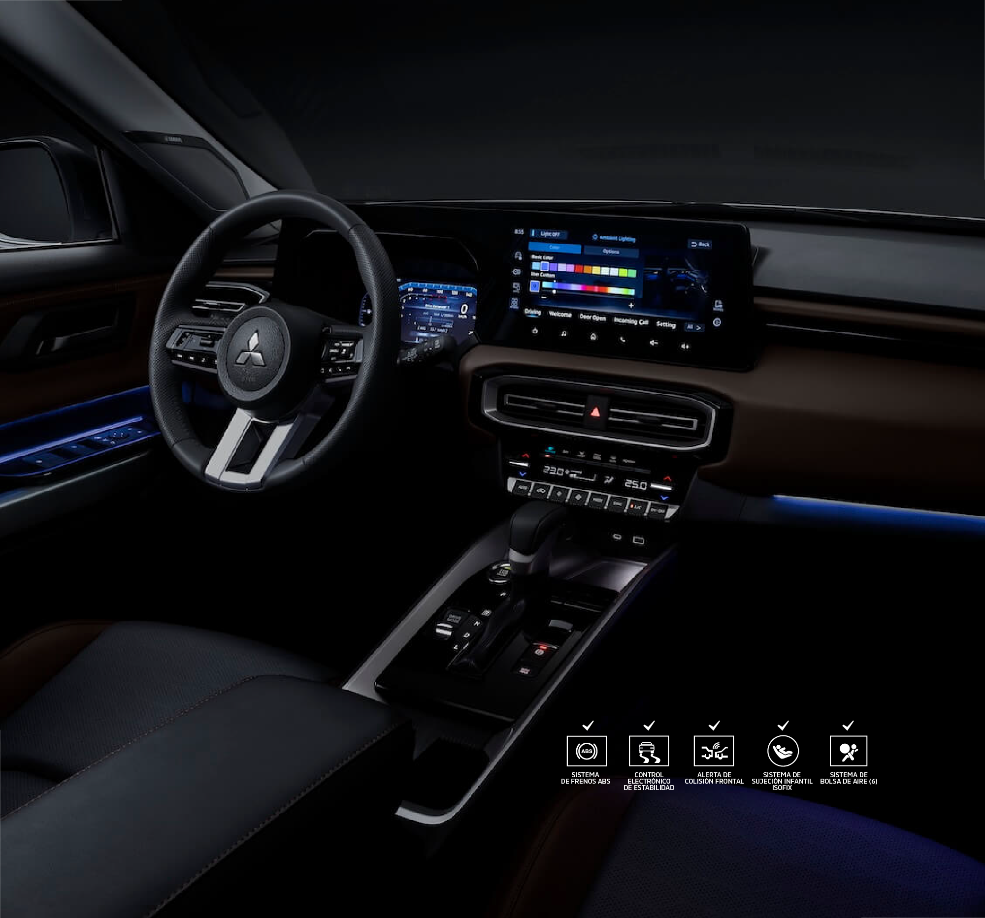 Interior del Mitsubishi Destinator
