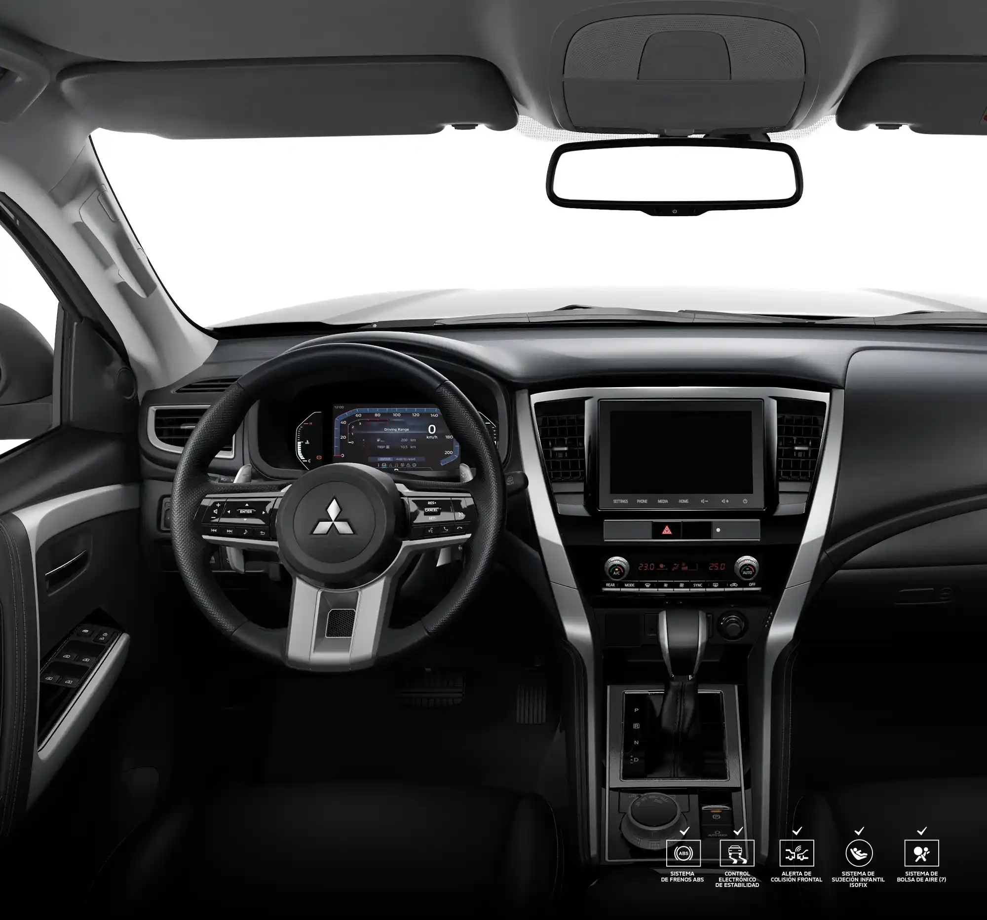 Interior de la Mitsubishi Montero Sport