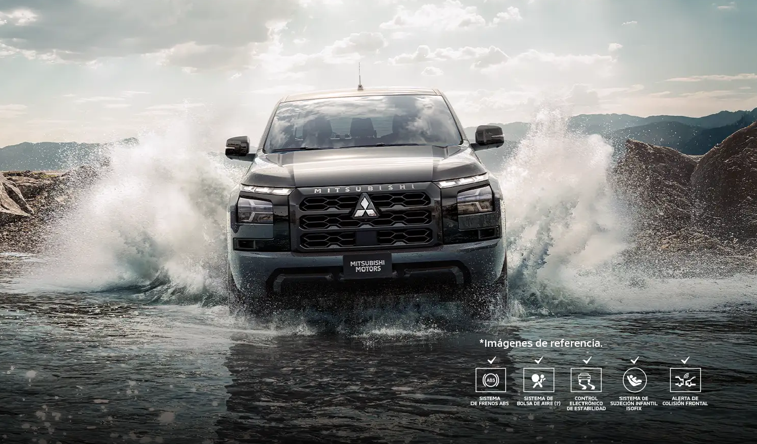 Mitsubishi L200 en el agua