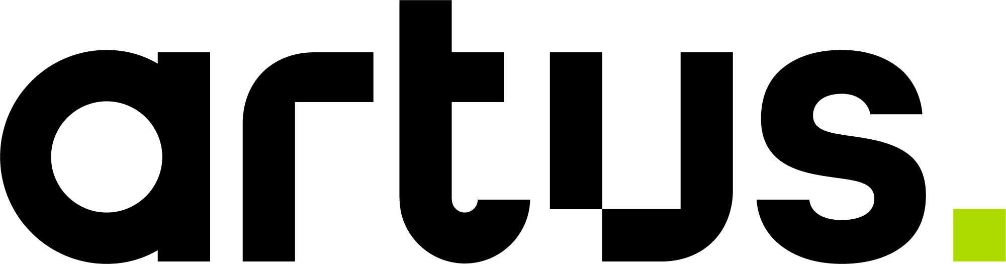 Logo of Artus in black.