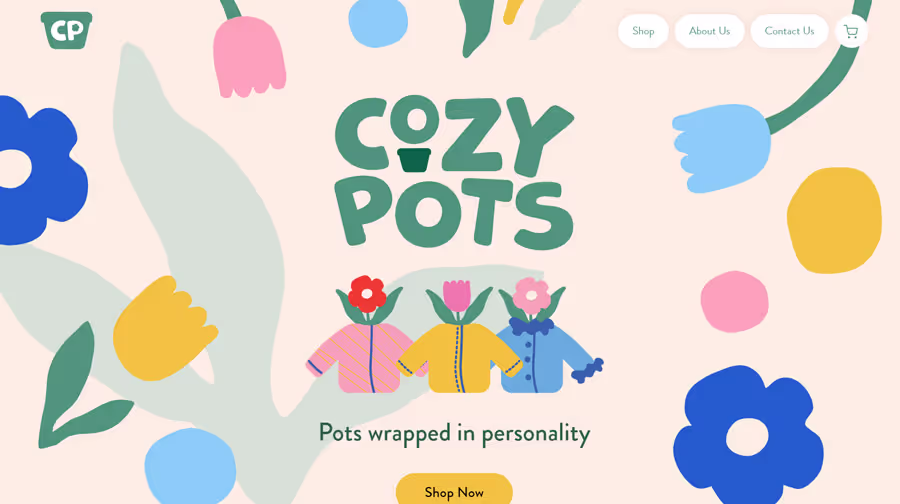 Cozy Pots website built by Rugby Web Design