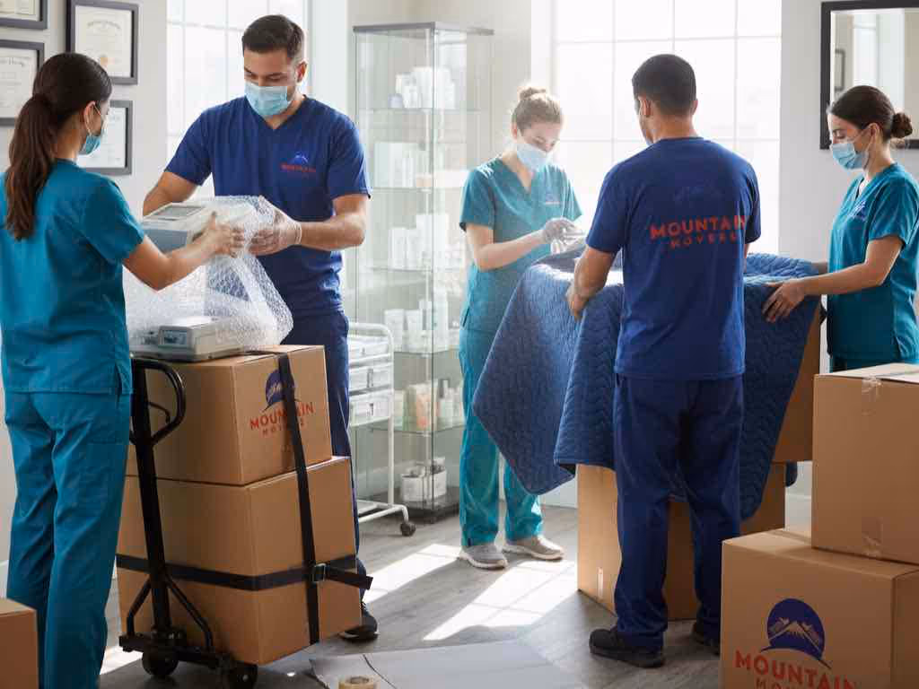 Commercial office relocation with employee workstation packing services in Austin TX