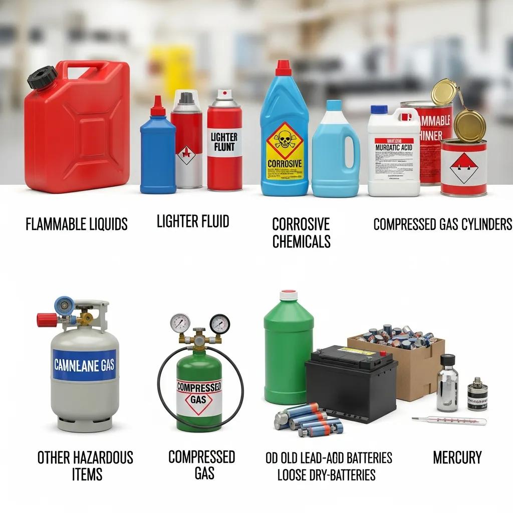 Examples of hazardous household items movers won’t transport