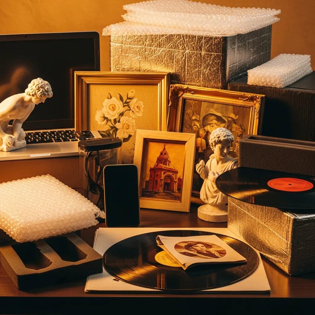 Heat-sensitive household items — electronics and artwork with protective packing